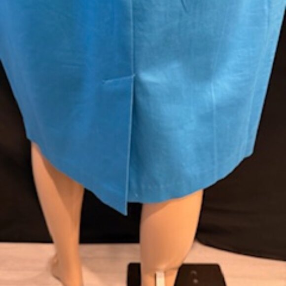 Charter Club Sleeveless Blue Sheath Dress w/White Trim & Pocket Accents Size 12 - Picture 5 of 7